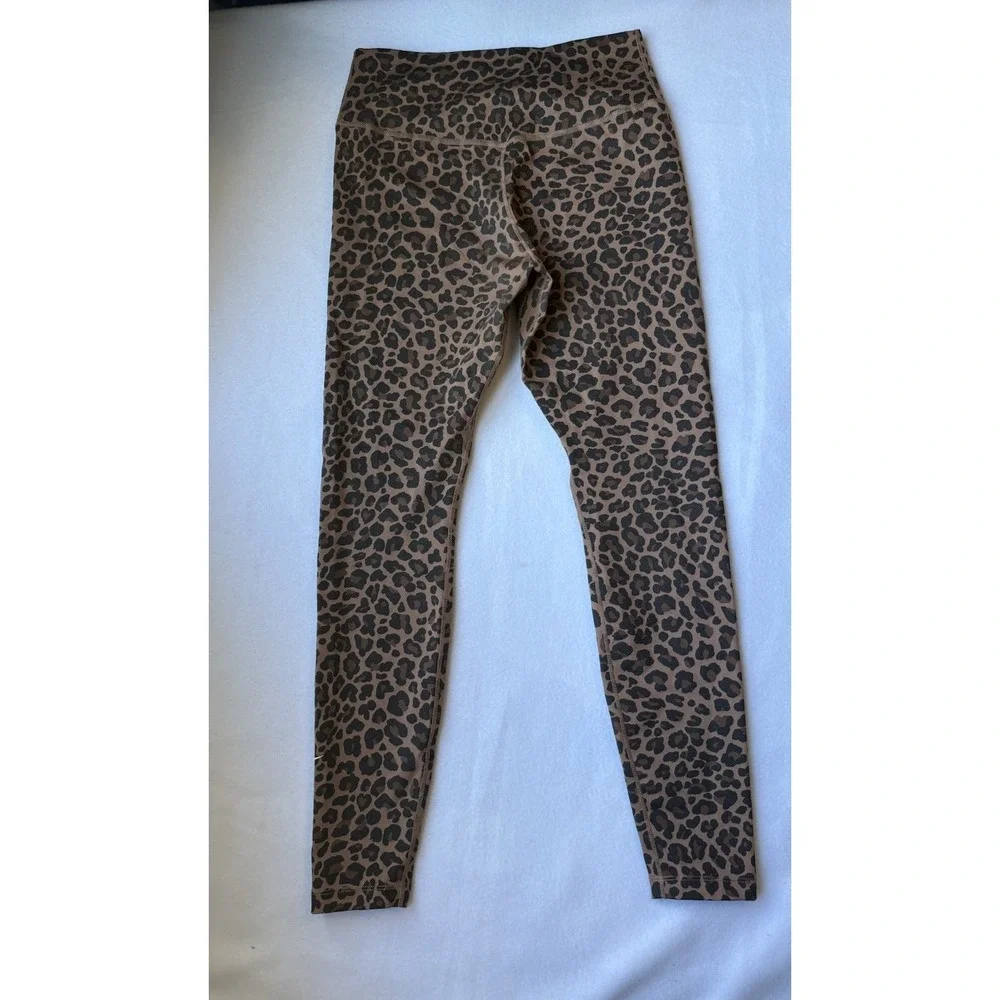 Nike Sparkly Leopard Print Leggings Brown Black Animal Print Cropped S